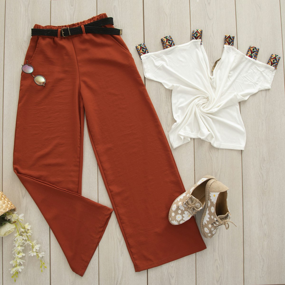 WIDE PANTS (BRICK)
